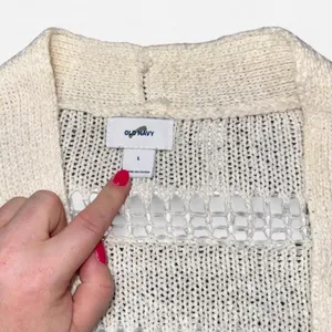 Old Navy Cream Cardigan with Horizontal Loop Knit Texture, size LARGE thumbnail 2