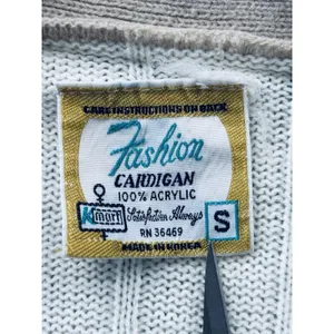 Vintage 70s Kmart Women's Small Stripe Cardigan Retro Sweater Funky Academia thumbnail 4