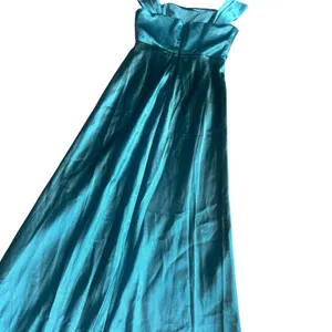 Birdy Grey Mia Shiny Satin Dress Gown Sea Glass High Slit Small Women's NWT thumbnail 10