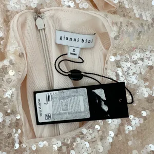 Gianni Bini Ruby Sequin Mini Dress Long Sleeve Cream Party Cocktail Small NWT thumbnail 6