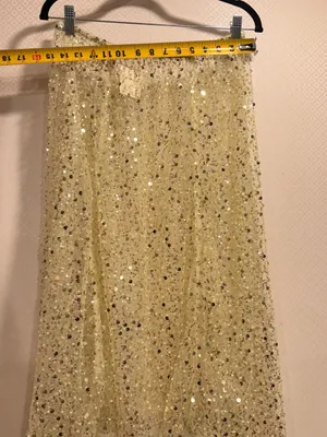 Free People Sequin-Embellished Shine On Midi Slip Skirt in Pale Gold thumbnail 9