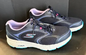 Skechers 8.5 Go Run Vivid Horizon Sneakers Navy Lavender Air Cooled Goga‎ Mat thumbnail 1