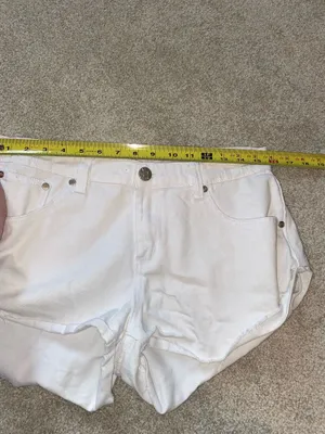 DESU Low Rise Miley Micro Denim Shorts White Size 6 thumbnail 8