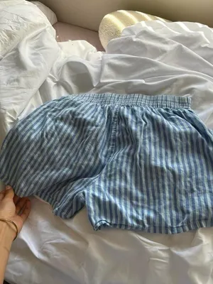 Urban Outfitters Blue and White Striped Cotton Athletic Shorts thumbnail 4