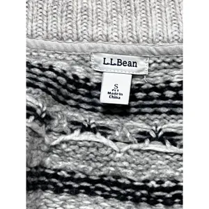 LL Bean Fair Isle PET 100% LambsWool Zip Up Sweater Jacket Nordic‎ Size Small thumbnail 3