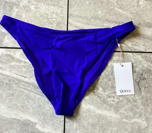 Quince Italian Low-Rise Bikini Bottom Electric Blue Swimwear ATG001 Size M NEW thumbnail 1