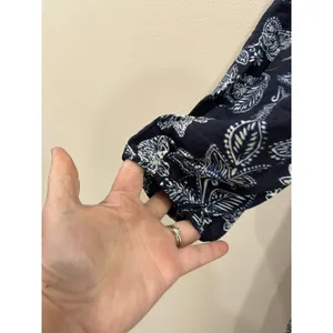 LOFT Paisley Bow Pocket Boho Maxi‎ Dress Blue NWT Size Large thumbnail 8