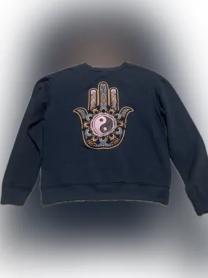 Miken Black Crewneck Sweatshirt‎ with Subtle Chest Logo thumbnail 2