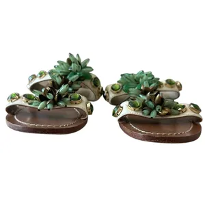 Tory Burch Floral‎ Gemstone Embellished Slide Sandals 8.5 thumbnail 2