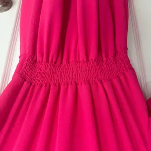 Seven Islands Pink Midi Sundress with Puff Sleeves and V-Neck Small thumbnail 5