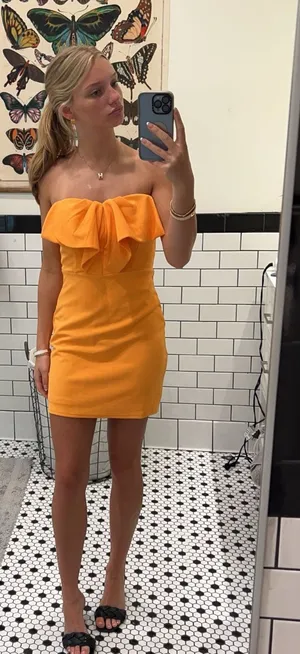 Boutique Orange strapless mini dress thumbnail 1