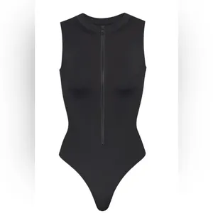 NWT Skims Zip up Sleeveless One Piece Swimsuit Black Onyx Size S thumbnail 5