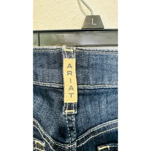ARIAT R.E.A.L. Denim Dark Wash Silver Fringe Accent Side High Rise Flare Jeans thumbnail 14