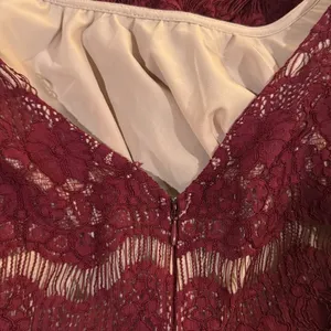 Anthropologie Maeve Elsa Burgundy Lace Peplum Lined Dress Size S thumbnail 7