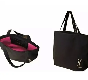 Yves Saint Laurent NEW  Parfums Black canvas Tote Bag thumbnail 2