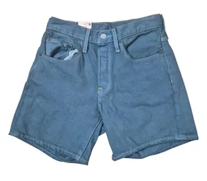 Levi's Quality Denim Mid Thigh Shorts Blue Green Size 26 NWT Irregular thumbnail 1