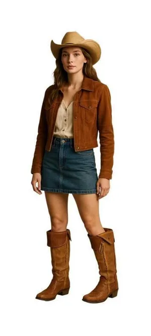 Women’s size 8.5 Corral Vintage Cognac Deer knee high western distressed boots. thumbnail 1