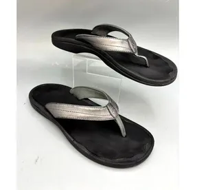 Olukai Ohana Water-Friendly Thong Sandals Women’s US 8 Silver Slip On Flip Flop thumbnail 1