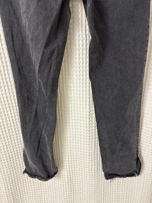 Abercrombie The 90’s Straight Ultra High Rise Split Hem Black Jeans, Size 29/8 thumbnail 9