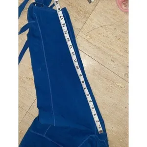 Free People Movement Cropped Pants Slit Hems W‎ Long Strap Sz M Blue thumbnail 3