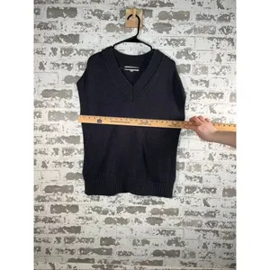 Loft | women knitted blue sweater vest thumbnail 5