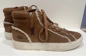 UGG Olli Heritage Sneaker Trainers Suede Sheepskin Fur Lined Boots Size 7 thumbnail 1