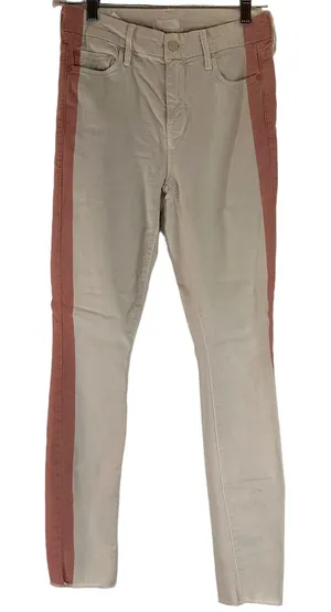 Mother Denim The Looker Ankle Fray So Far Gone White & Pink Jeans Size 25 thumbnail 1