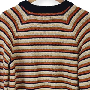 Madewell SZ S Arden V-Neck Crop Striped Pullover Sweater In Stripe thumbnail 5