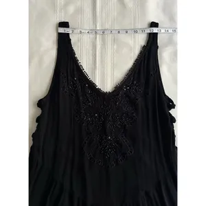 Intimately Free People DelphineEmbellished Slip Dress FlowySequin Black XS NWT thumbnail 8