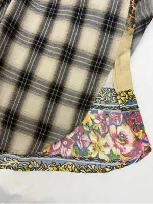 Aratta Silent Journey Cheetah Shirt-Dress Plaid Mixed Media Boho Bohemian thumbnail 11