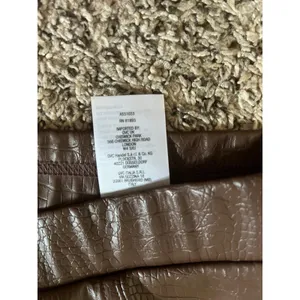 Isaac Mizrahi Live Women's‎ Brown Faux Croc Leather Slim Ankle Pant Size 10 thumbnail 8