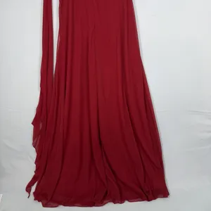 Alex Evenings Size-8 Red Chiffon‎ One Shoulder Empire Waist Evening Gown thumbnail 9