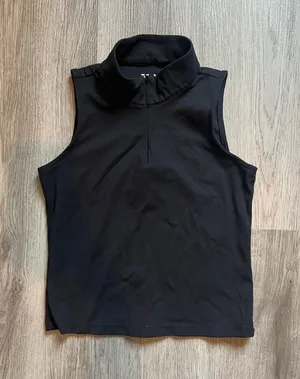 Aerie FLX Black Quarter Zip Sleeveless Top Size S thumbnail 1