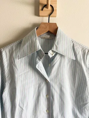 Faconnable Blue Stripe Tailored Shirt Size S Blue thumbnail 5