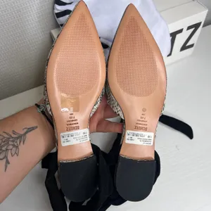 Schutz Barbrah Flat Snake Print Ankle Wrap Pointed Toe Shoes Natural Black 7.5B thumbnail 5