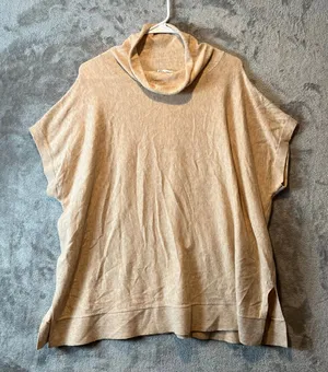 Loft Cowl Neck Poncho Cotton Blend Short Sleeve Sweater‎ Women’s Size Medium New thumbnail 1