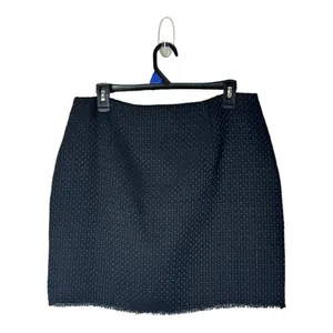 L Academie Skirt Women Large‎ Black Tweed Fringe Hem A Line The Marla Mini NWT thumbnail 3
