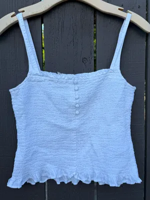 Madewell Lucie Smocked Tank Top White Size Small thumbnail 5