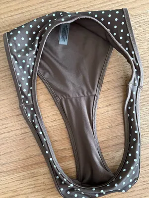 Frankie's Bikinis Brown and White Polka Dot Balconette Bikini thumbnail 2