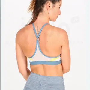 Nike Dri-FIT INDY ARTIST FEMME Blue and White Sport Bra Size Medium thumbnail 3