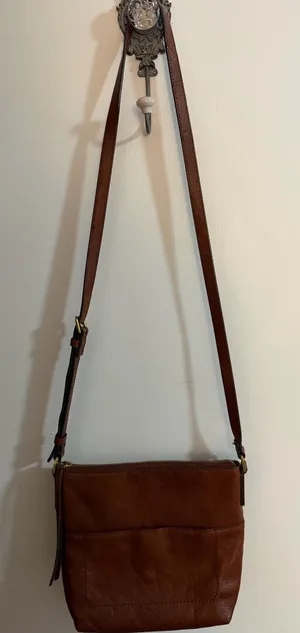 Fossil Brown Leather Crossbody Bag thumbnail 1