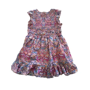 Anthropologie Peregrine Mini Dress Medium Petite Pink Blue Floral Paisley Ruffle thumbnail 8