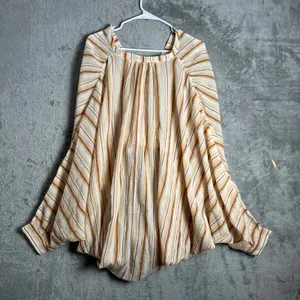 Anthropologie Tie Front Striped Blouse‎ Boho Resort Relaxed Statement Top XL New thumbnail 4