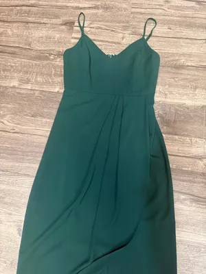 Lulu's Emerald Green Spaghetti-Strap Midi Dress with Front Slit thumbnail 7
