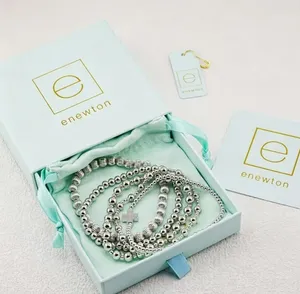 Silver Cross Beaded Stack Bracelets Enewton Gift Box Packaging Layering Wrist Jewelry thumbnail 2
