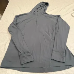 Lululemon Warm Stabilizer 1/2 Zip Hoodie 10 women blue charcoal thumbnail 1