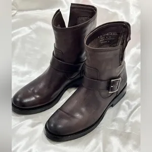 Frye Natalie Engineer Short Boots Size 6 Brown Leather Western Festival Boho thumbnail 5