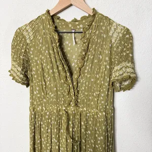 Free People Rare Feeling Maxi Dress Green Kiwi Combo Cottagecore Womens‎ Size XS thumbnail 7