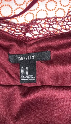 Forever 21 Burdundy Flowy Summer Dress Medium thumbnail 3