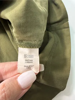 J. Crew Olive Green Short Button-Front Midi Dress thumbnail 6